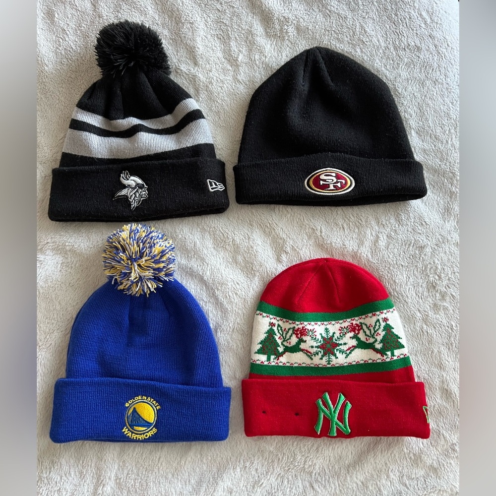 Sports Team Beanie Set - Warriors, 49ers, Vikings, Yankees